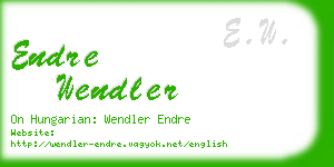 endre wendler business card